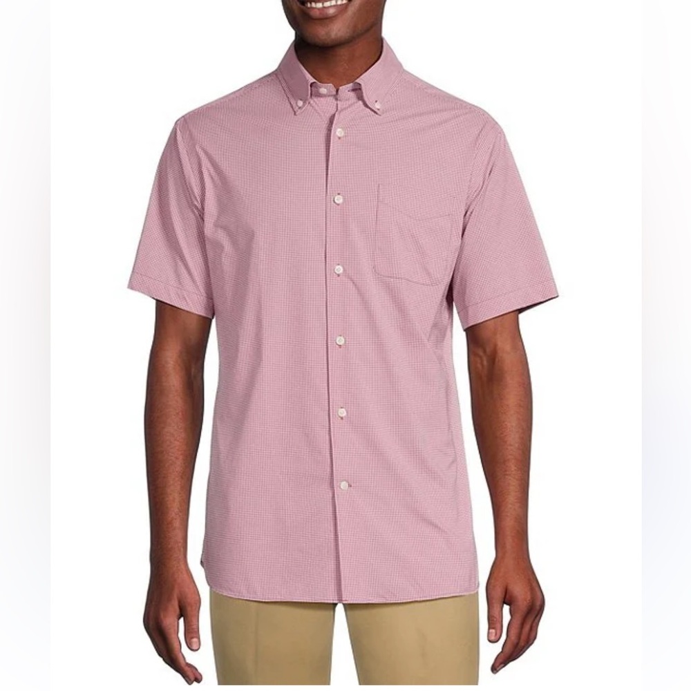 Cremieux Short Sleeve Pink/Red Button Down Shirt. Size 2XB